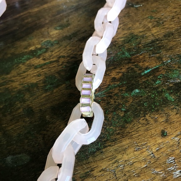 Pink and Gold Long Link Necklace - Picture 5 of 6